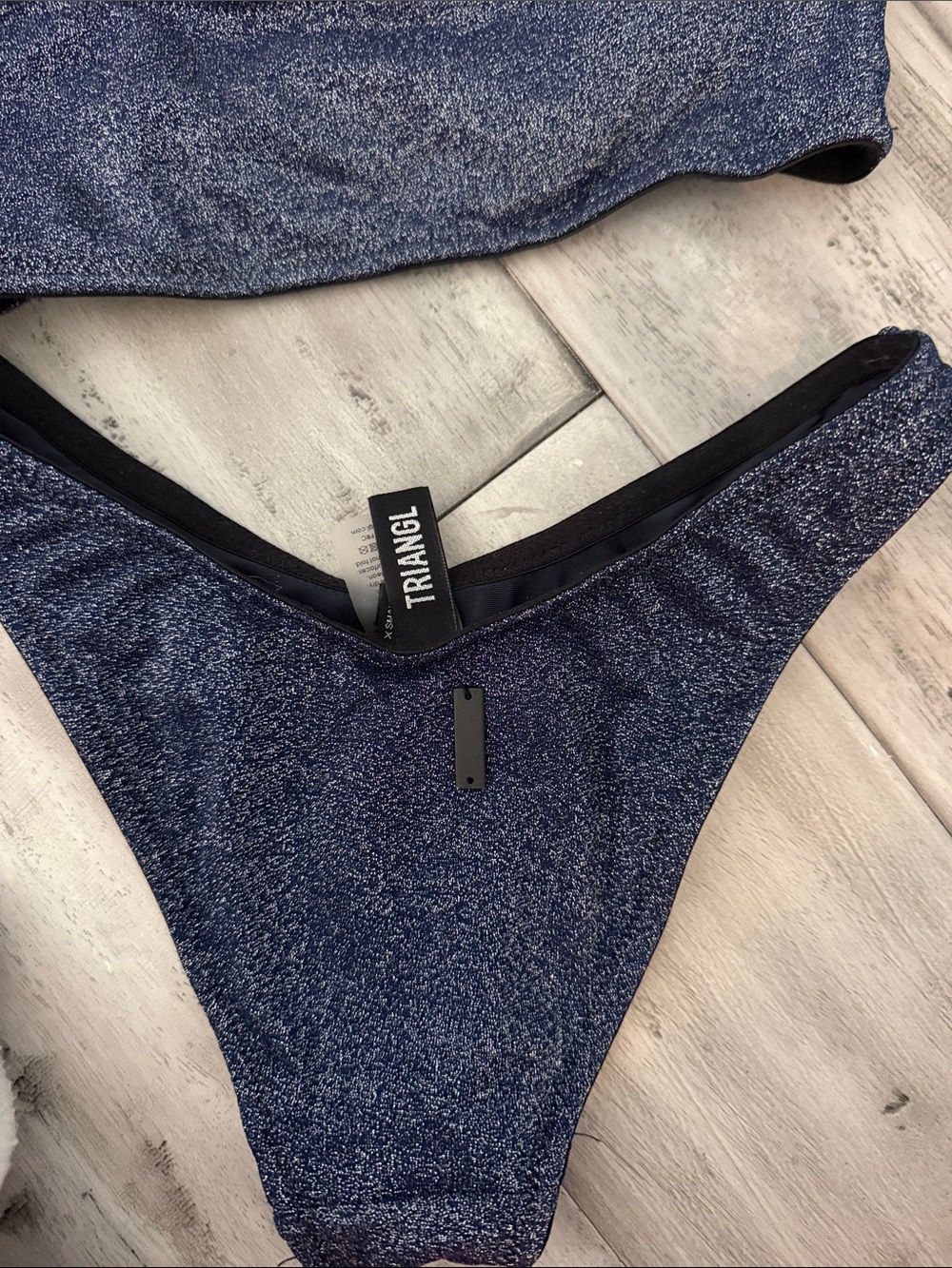 triangl swimwear mica Sparkle Navy Two-Piece Bikini Set - Picture 3 of 4